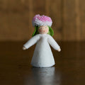 Fata in feltro di lana fatta a mano - Bianca - 7,5-8,5 cm - Articolo 01