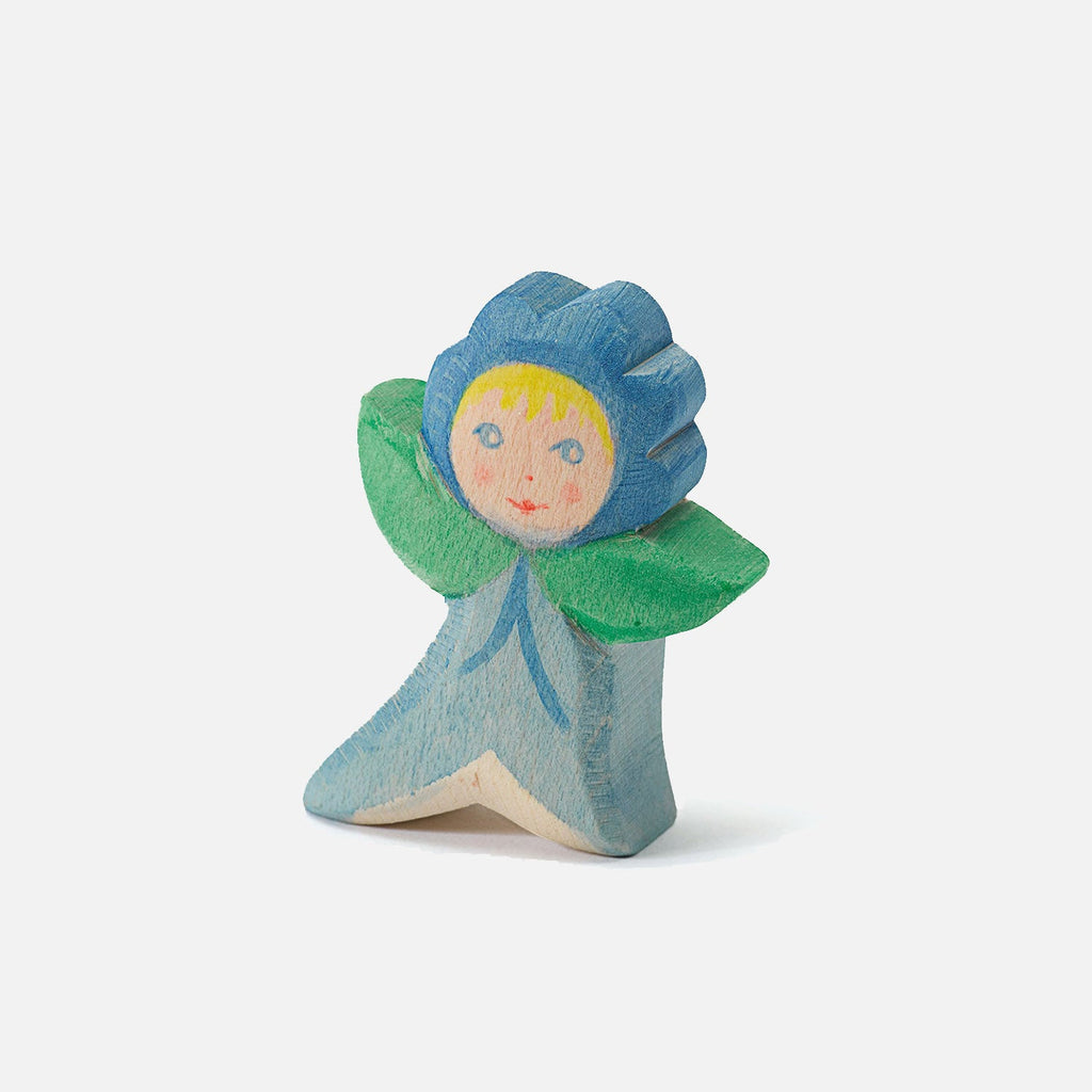Figurine florale en bois artisanale - 5,8 x 2 x 4,3 cm