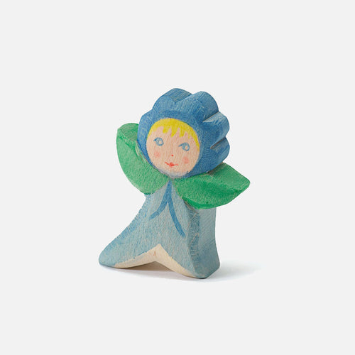 Handgefertigte florale Holzfigur - 5,8 x 2 x 4,3 cm