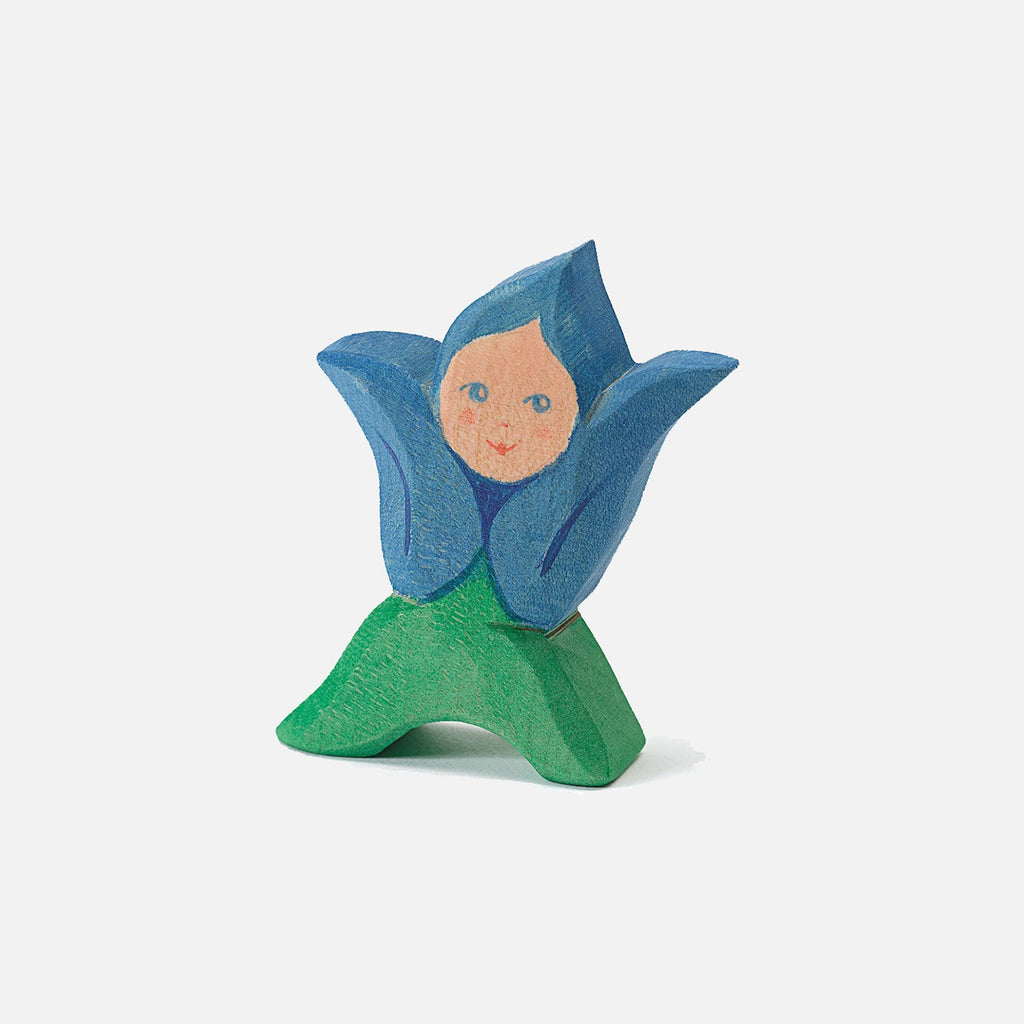 Figura Floral de Madeira Artesanal - 7 x 2 x 5,7 cm