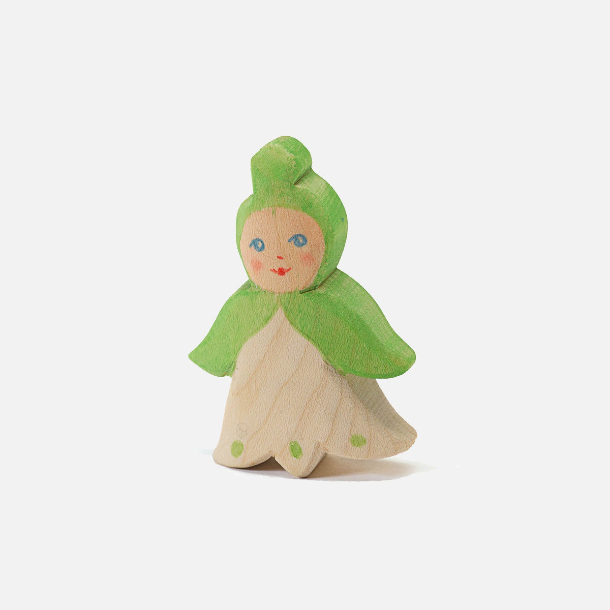 Figura Floral em Madeira Artesanal - 7,1 x 2 x 5 cm