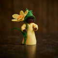 Handmade Wool Felt Fairy Holding a Flower - Black - 6-7 cm - Item 02